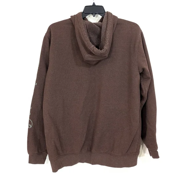 Carhartt Loose Fit Brown Hoodie - Size Large Mens - Mocha Heather - Picture 4 of 7
